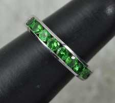 Rhapsody Platinum Tsavorite Garnet Half Eternity Stack Ring