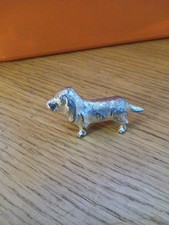 Pewter Basset Hound Dog Figurine Miniature Ornament