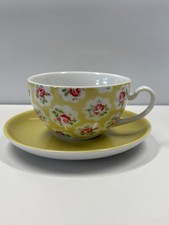 Cath Kidston Provence Rose Large Yellow Breakfast Cup & Saucer