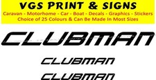 3 X LUNAR CLUBMAN CARAVAN/MOTORHOME  DECALS STICKERS CHOICE OF COLOURS #028