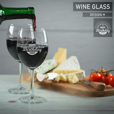 Personalised Wine Glass Any Text Engraved Glassware Drinkware Gift Christmas