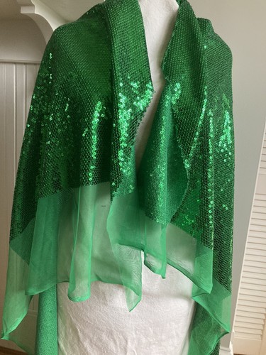 Green sequin fabric and - fabric, 1/2