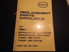 Triumph 1981 Bonneville 750 T140E T140ES Tiger TR7V Parts Spares Book Manual A48