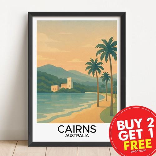 Cairns australia travel print - cairns,