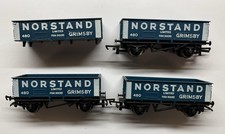 Rake of x 3 Hornby OO Gauge R093 Norstand Ltd Mineral Wagons + extra Body. 002.