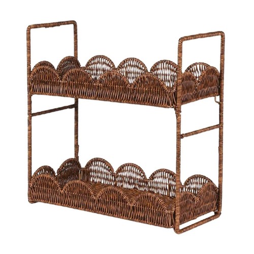 Two tier storage rack - two-tier, woven