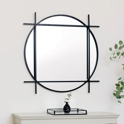 Large round black wall - large,
