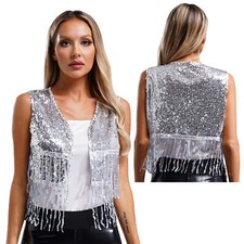 UK Womens Sequin Vest Jackets