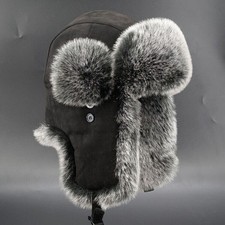 Men Aviator Trapper Hat Faux Leather Fur Winter Ski Ushanka Earflap Russian Warm