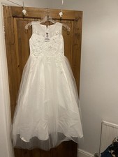 Girls Flower Dress/Holy Communion Dress Age 7-8 In White Brand New Never Worn