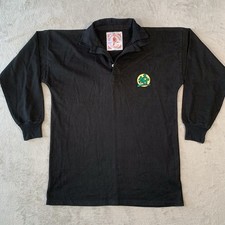 Webb Ellis Rugby Shirt Men Medium Black Traditional Vintage England Union Jigsaw