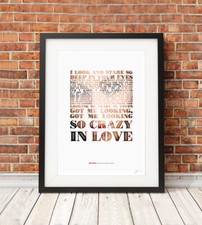 BEYONCE ❤  Crazy In Love ❤ song lyrics poster art Limited Edition Print