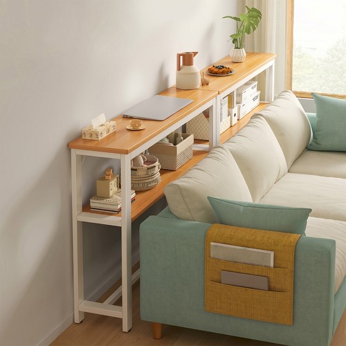 Slim console table behind sofa - table,