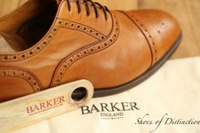Barker Tan Brown Leather Brogue Oxford Shoes Men's UK 10 US 11 EU 44