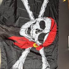 Large Pirates Flag Jolly Rogers Skull Cross Bones Red Bandana Party 5 x 3 Feet 