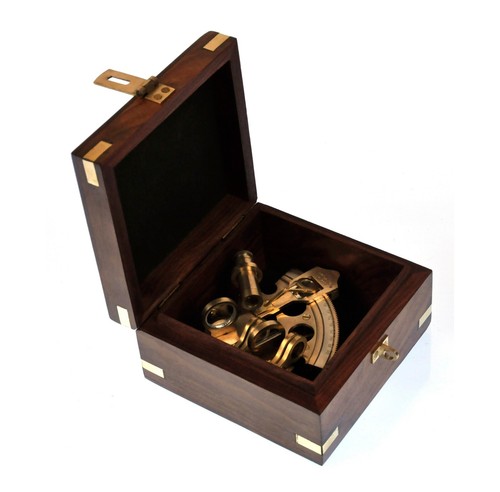 Antique sextant wooden - antique,