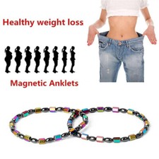 2pcs Magnetic Hematite Anklet
