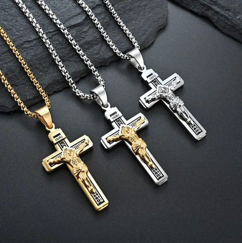 Cross pendant necklace jesus - necklace,