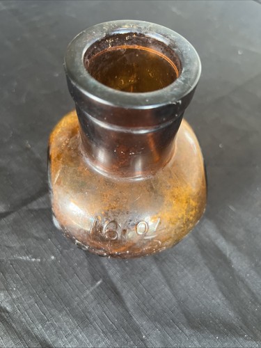 Vintage amber glass bovril - glass,