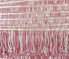 Vintage Fabric Trim Edging Fringe Tassel Upholstery Lampshade 6.6m Long Pink #M