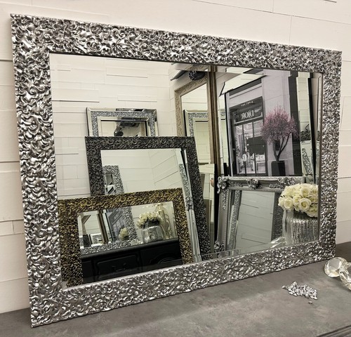 Metallic pewter wall - pewter, mirror
