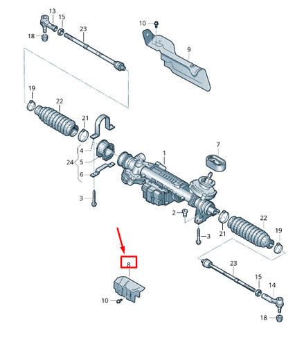 New audi steering rack - 8u,