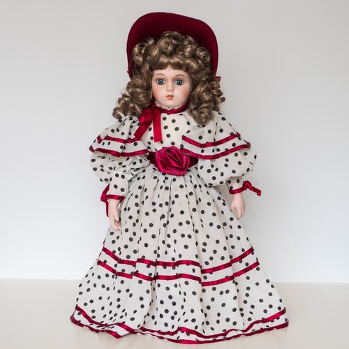 Porcelain doll with - porcelain,
