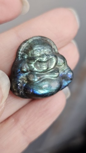 Mini labradorite buddha - mini, flat