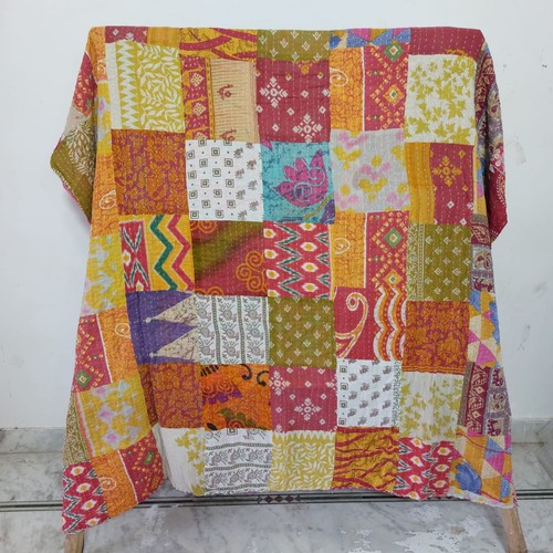 Vintage kantha patchwork quilt - vintage,