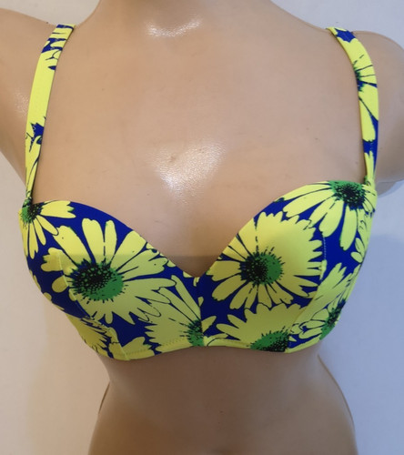 Pour moi yellow blue flower - blue,