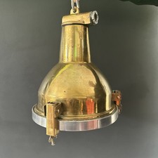 Vintage Solid Brass Hanging Ship Boat Pendant Light Lamp Original Maritime