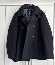 Joules Men’s Mariners Grade Black Double Breasted Wool Blend Coat Size XL