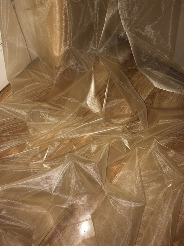 Mtr gold organza voile - mtr,