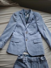M&S Marks & Spencer Boys Suit Jacket & Trousers Wedding wear Age 6-7 Blue