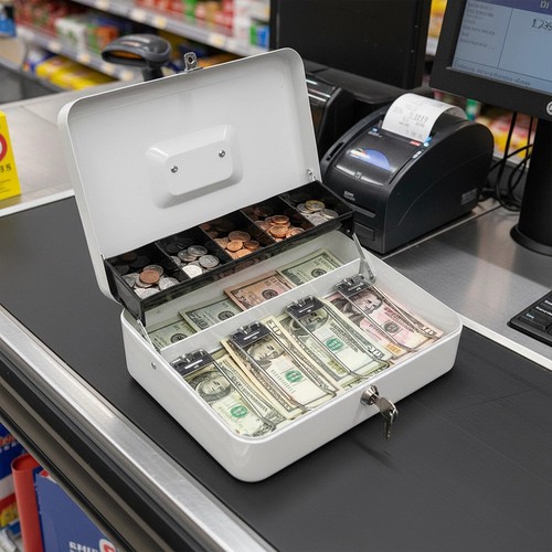 Heavy duty steel cash box - steel,