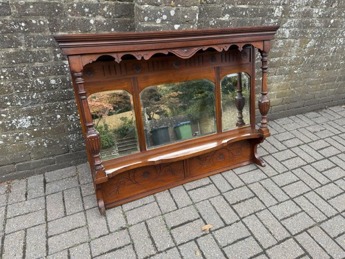 Antique walnut over - walnut, mantel
