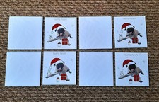 4 Square Santa Paws Pug Dog