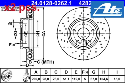 Pcs front brake disc - front, set