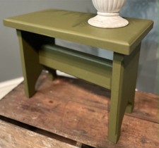 Painted Pine Stool - Green