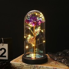 Light Up Flower Rose in Glass