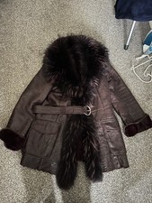 Sheepskin Leather Fur Coat Size Medium