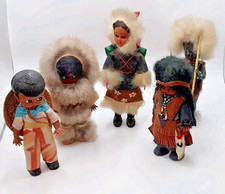 5 Vintage Dolls In Native