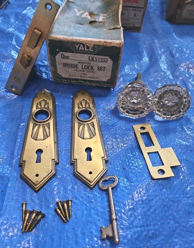 Antique brass yale interior - brass,