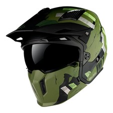 MT Streetfighter Skull A16 Matt Green Motorcycle Motorbike Helmet Large