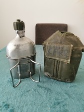 Military Canteen With Canvas And Leather Holder Name On Front Sean Carr