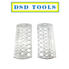 US PRO Tools 2pc Metric & SAE Imperial Drill Gauge Set, Hole Sizer Set 2276
