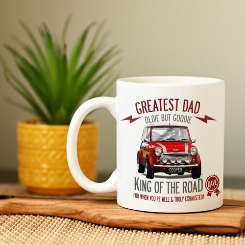 Personalised mini cooper mug - personalised,
