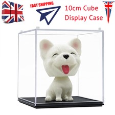 UK Clear Acrylic Cube Display Box Perspex Case Dustproof Plastic Base Protection