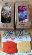 Bundle of DMC Fantasy Raphia (Raffia) and Jute twine - see description and photo