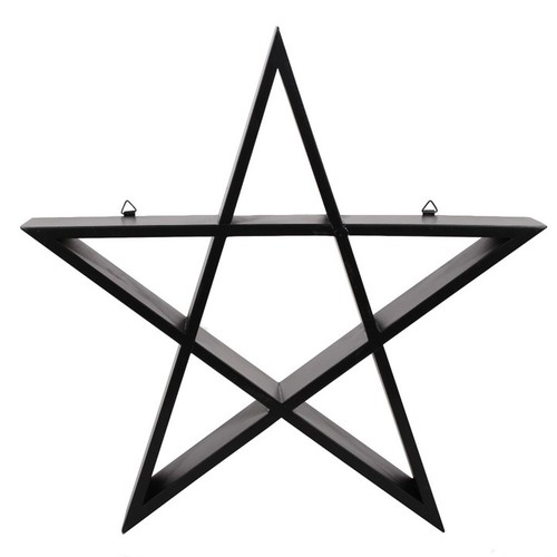 Pentagram wall shelf black - shelf,